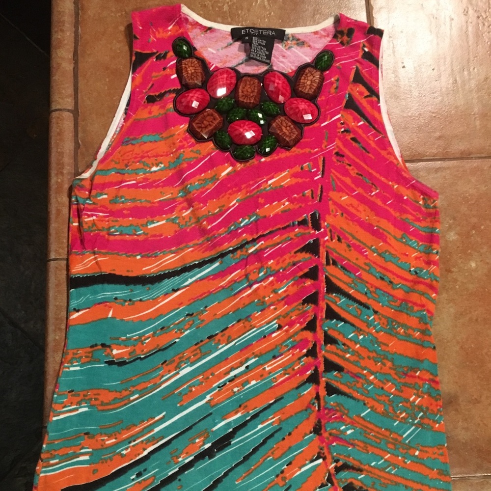 Etcetera multicolored sleeveless sweater